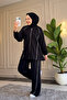 6628 - Stylish, Comfortable, Loose Viscose Soft Interlock Fabric Women's Set with Stripe Detail