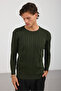 Men's Crew Neck Washable Anti-Pilling Hair Braided Knitwear - 4
