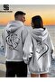 Lover Couple Combination Double Lion Back Printed Design Hooded Sweatshirt Set of 2