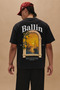Men's Oversize Front and Back Printed Crew Neck 100% Cotton T-Shirt