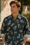 Men's Slim Fit Printed Long-Sleeve Shirt - Green - 2