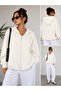 Women's Hooded Zippered Double Face Interlock Oversize Cardigan 2820 - 3