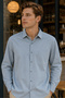 Men's Slim Fit Solid Long-Sleeve Shirt - D Beige - 2
