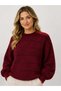 Asez Boutique Women's Striped Soft Knitwear Sweater Crew Neck Oversize Long Sleeve