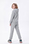 3 Thread Printed Winter Kangaroo Pocket Hooded Girls' Tracksuit Set - 5