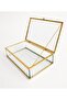 Glass Chest, Glass Metal Framed Presentation Box with Lid, Chocolate Candy and Jewelry Box 30 cm X 20 cm