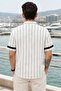 Men's Regular Fit Striped Short-Sleeve Shirt - White - 3