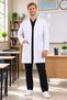 Shirt Collar Medium Length White Coat Mens Doctor Teacher Nurse Lab Coat