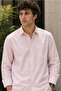 Men's Regular Fit Solid Long-Sleeve Shirt - Pink - 4