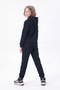 3 Thread Printed Winter Kangaroo Pocket Hooded Girls' Tracksuit Set - 4