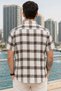 Men's Slim Fit Checked Short-Sleeve Shirt - Brown - 3