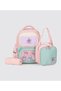Kids Premium School Bag Set 3-Piece Primary School Middle School Backpack Thermal Lunch Bag Pencil Case Pink 51977