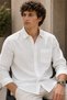 Men's Slim Fit Solid Long-Sleeve Shirt - Mint - 4