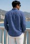 Men's Slim Fit Printed Long-Sleeve Shirt - Blue - 3