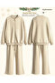 3 Threaded Threaded Bomber Double Set |   Cotton Comfortable Suit Cream - 7