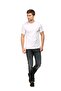 White Men's Half Sleeve Round Neck Cotton Tshirt - 5
