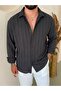 Crochet Comfortable Fit Shirt Black - 2