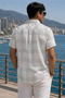 Men's Regular Fit Checked Short-Sleeve Shirt - White - 3