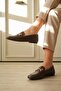 Women's Aci Brown Knitted Patterned Buckle Casual Comfortable Loafer Shoes Tr23Ms09C - 2