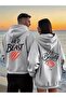 Lover Couple Combination Beauty Beast Back Printed Design Hooded Sweatshirt Set of 2