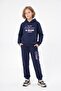 3 Thread Printed Winter Kangaroo Pocket Hooded Girls' Tracksuit Set - 5
