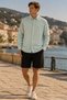 Men's Slim Fit Checked Cotton Long-Sleeve Shirt - Green