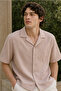 Men's Regular Fit Solid Short-Sleeve Shirt - Rose - 4