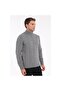 Gray Men's 80% Wool 20% Acrylic V Pattern Knitted Half Zipper Stand Collar Knitwear Sweater Trist-5363 - 4