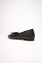 Women's Black Daily Print Detailed Round Toe Ballerina Shoes Tr23Ms05A - 7