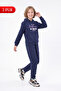 3 Thread Printed Winter Kangaroo Pocket Hooded Girls' Tracksuit Set