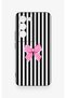 Vivo V30 Lite Compatible Pink and White Ribbon Patterned Silicone Case - 2