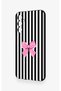 Samsung M34 Compatible Pink and White Ribbon Patterned Silicone Case - 4