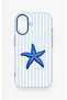Blue Starfish Patterned Silicone Case Compatible with iPhone 16 - 2