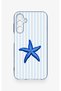 Samsung A15 Compatible Blue Starfish Patterned Silicone Case - 2