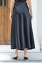 Black Women's Basic Satin Skirt - 3