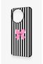 Realme 11 Compatible Pink and White Ribbon Patterned Silicone Case - 3