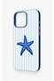 Blue Starfish Patterned Silicone Case Compatible with iPhone 16 Pro Max - 3
