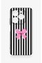 Tecno Spark 20C Compatible Pink White Ribbon Patterned Silicone Case - 2