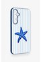 Samsung A35 Compatible Blue Starfish Patterned Silicone Case - 3