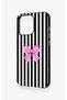 iPhone 13 Pro Compatible Pink and White Ribbon Patterned Silicone Case - 4