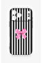 iPhone 17 Pro Max Compatible Pink and White Ribbon Pattern Silicone Case - 2