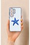 Samsung S26 Ultra Compatible Blue Starfish Patterned Silicone Case