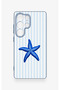 Samsung S25 Ultra Compatible Blue Starfish Patterned Silicone Case - 2