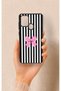 Samsung A21S Compatible Pink and White Ribbon Patterned Silicone Case