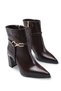 Rhea Lia Women's Pointed Toe Heeled Boots 0012061 Brown Wrinkled Patent Leather - 2