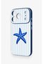 Blue Starfish Patterned Silicone Case Compatible with iPhone 17 Pro - 4