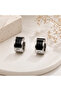 Phosphorescent Black Minimal Steel Hoop Earrings