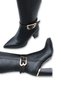 Larissa Mia Women's Pointed Toe Heeled Boots 0012075 Black Leather - 4