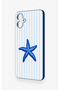 Samsung A06 Compatible Blue Starfish Patterned Silicone Case - 4