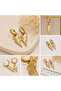 Steel Earrings - Yellow - Zircon - 2